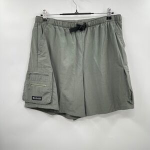 Columbia‎ Sportswear Nylon Cargo Hiking Shorts Green Adjustable Waist Mens Large